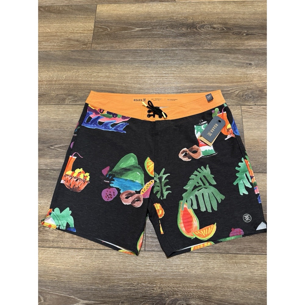 NWT Roark Men's Size 34 7" Inseam Tahiti Treat Boardshorts Swim Trunks Multi